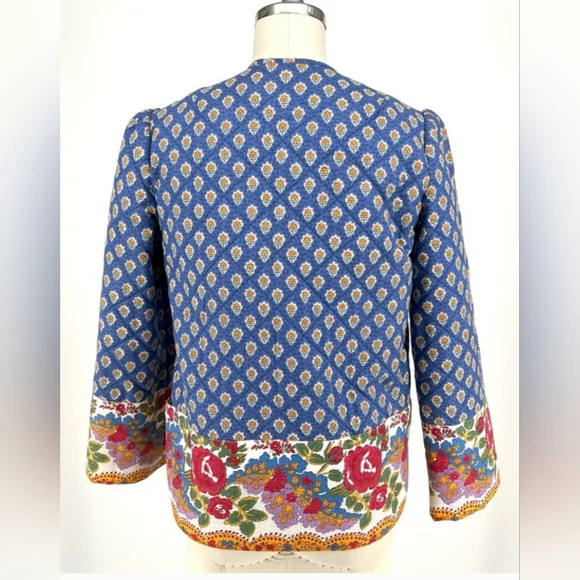 1980S FRENCH PROVENÇAL QUILTED JACKET - Picture 10 of 13